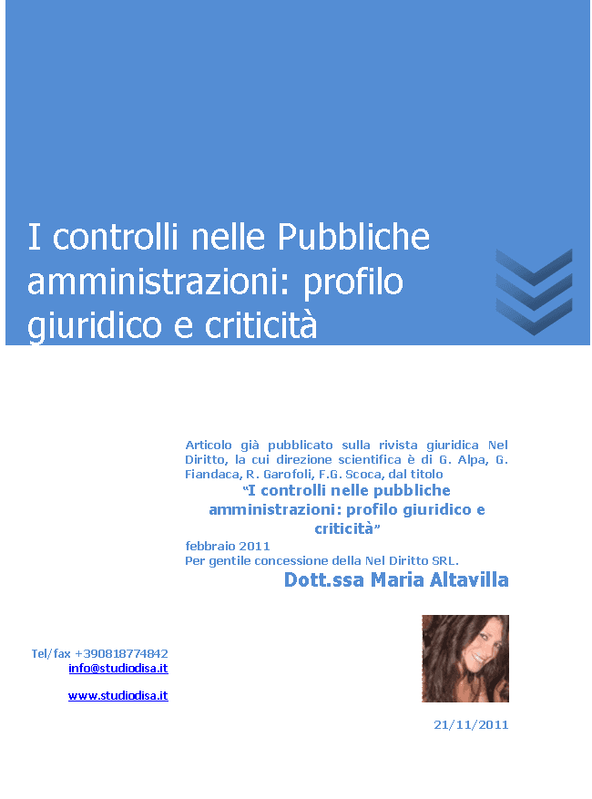 I controlli nelle Pubbliche Amministrazioni profilo giuridico e criticità