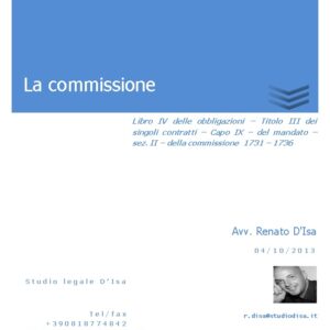 Commissione – dalla disciplina alle figure affibi e differenti