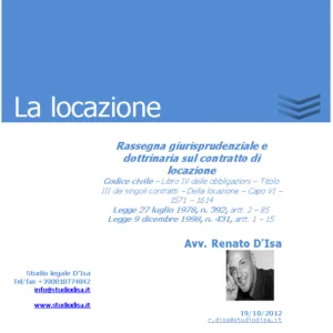 Locatore e conduttore ed i rispettivi obblighi