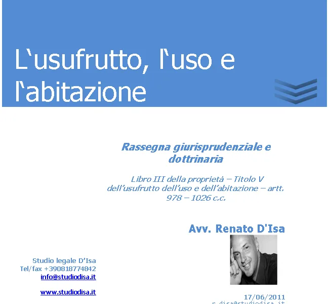 Usufrutto, Uso e Abitazione