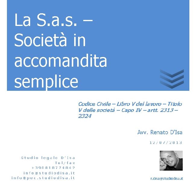 S.a.s. – Società in accomandita semplice