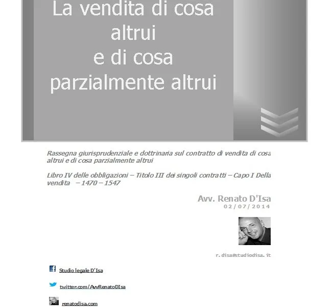 Vendita di cosa altrui Vendita di cosa altrui