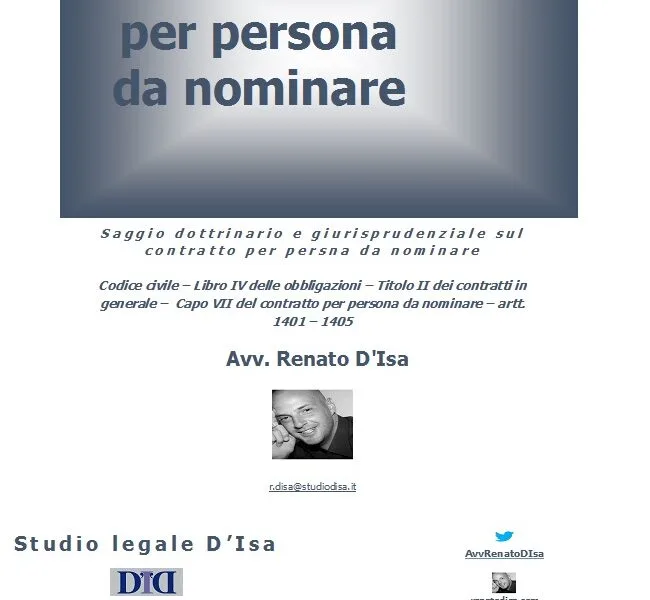 La comunicazione all’altro contraente della dichiarazione di nomina La comunicazione all’altro contraente della dichiarazione di nomina