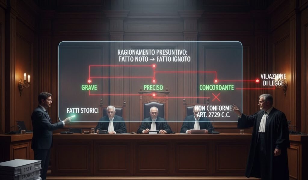 Cassazione critica presunzioni e violazione paradigmi legali Cassazione critica presunzioni e violazione paradigmi legali