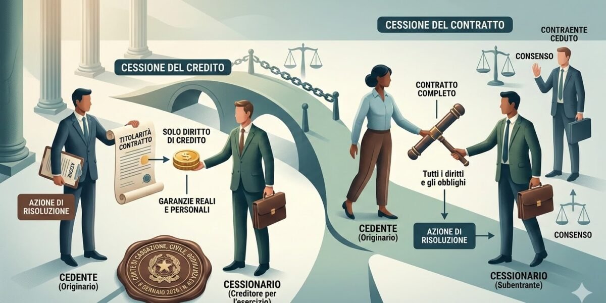 La distinzione tra cessione credito e cessione contratto