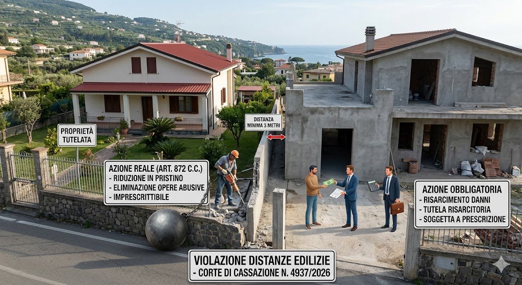 Violazione distanze edilizie riduzione in pristino reale Violazione distanze edilizie riduzione in pristino reale