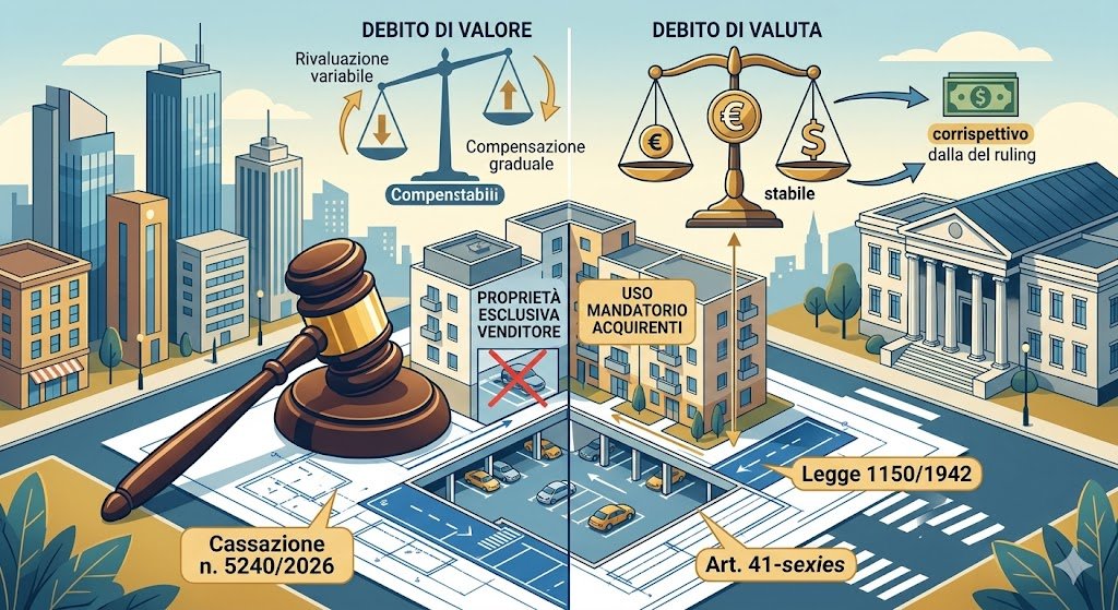 Parcheggi: il corrispettivo è debito di valuta, non di valore Parcheggi: il corrispettivo è debito di valuta, non di valore
