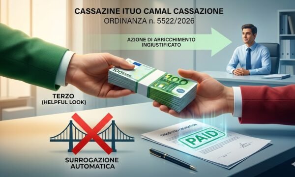 Cassazione ed il pagamento del terzo e arricchimento.