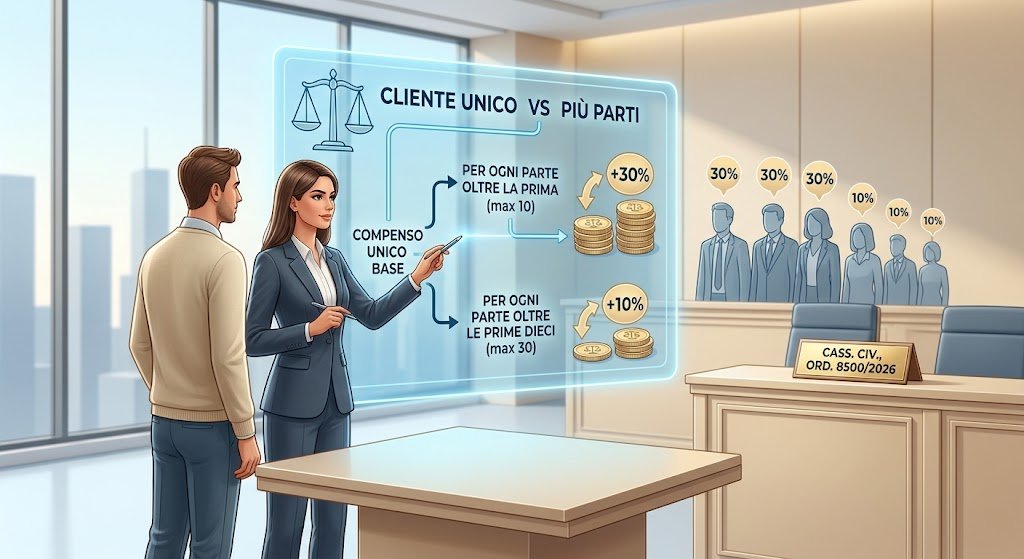 Aumento compenso avvocato per pluralità controparti Aumento compenso avvocato per pluralità controparti