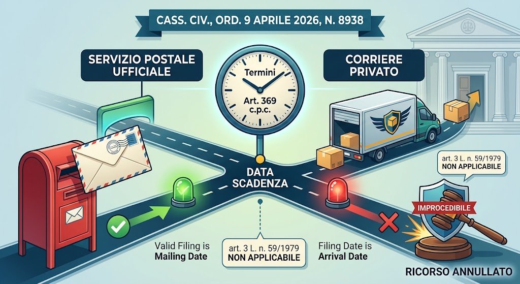 Niente “data spedizione” se il ricorso è via corriere privato Niente “data spedizione” se il ricorso è via corriere privato